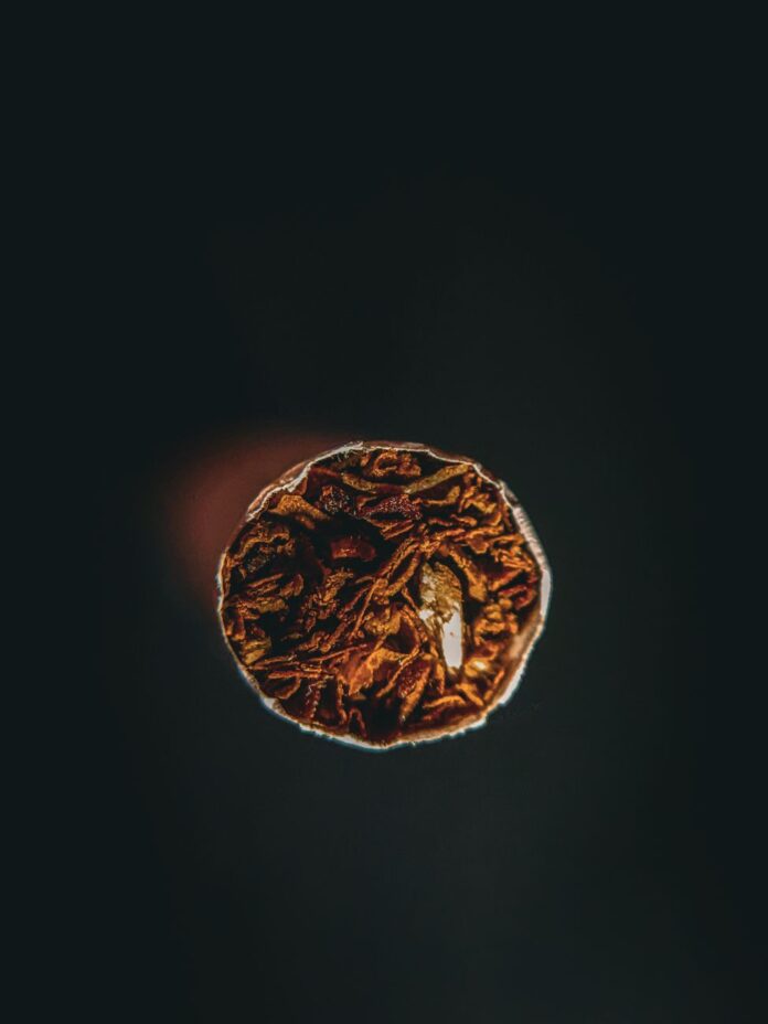 macro photograph of a cigarette