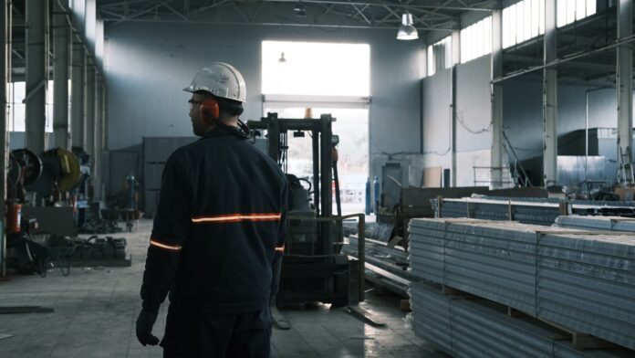 industrial worker in modern factory setting