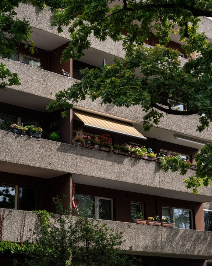 flowers on apartments balconies