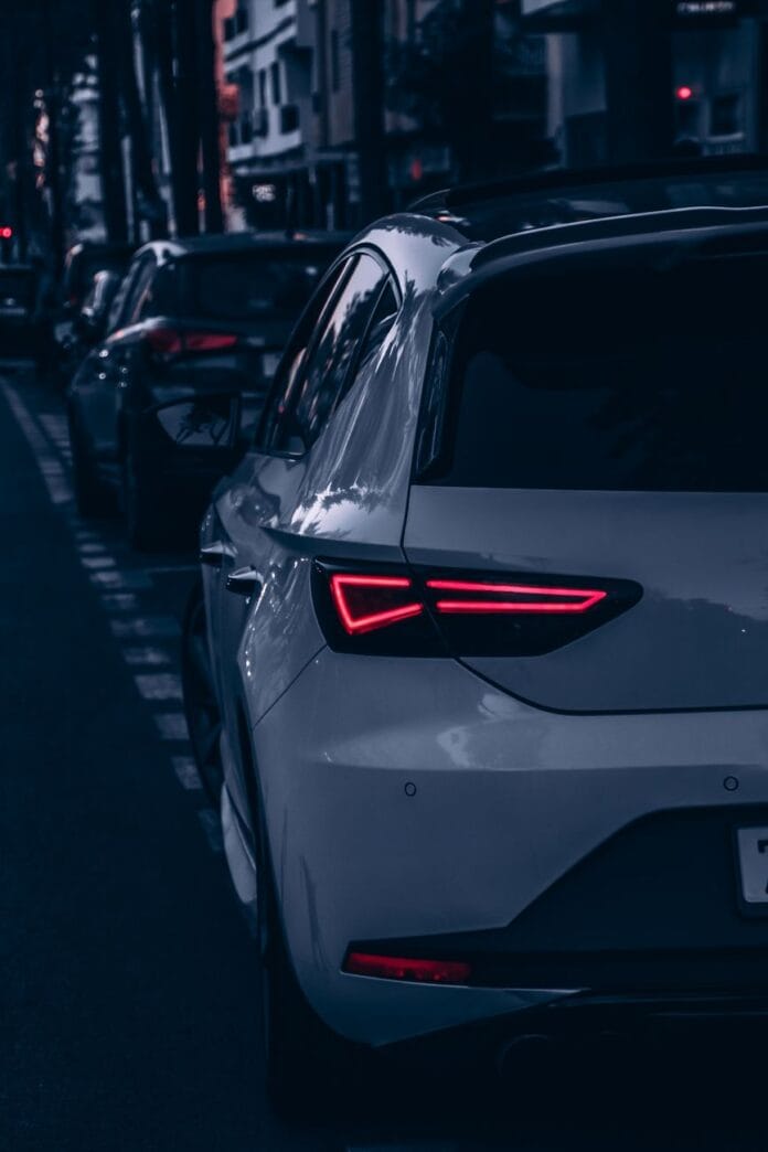 left side rear of a hatchback car