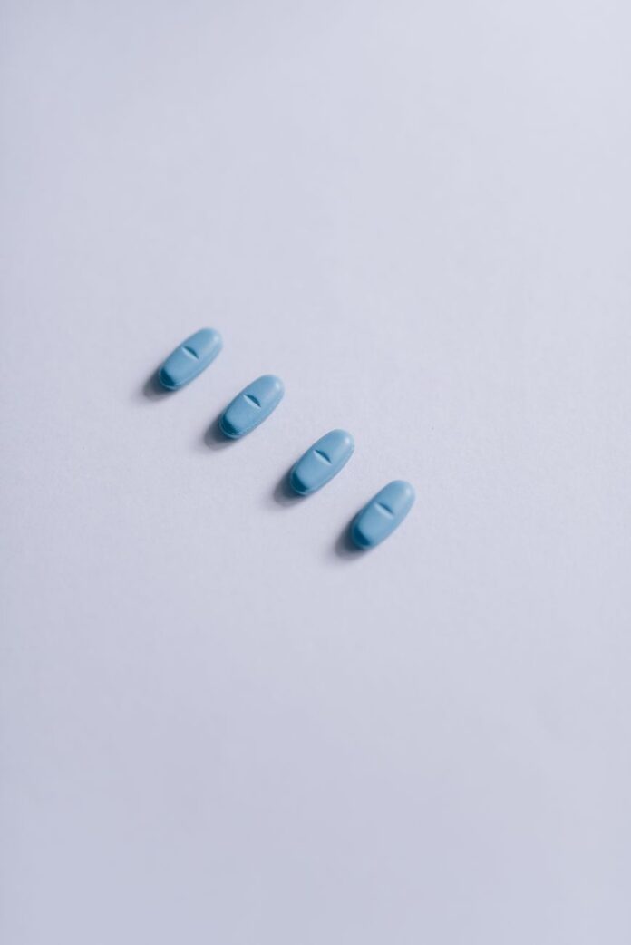 pills on white background